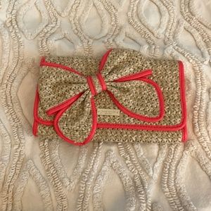 Kate Spade New York Woven Straw Bow Clutch